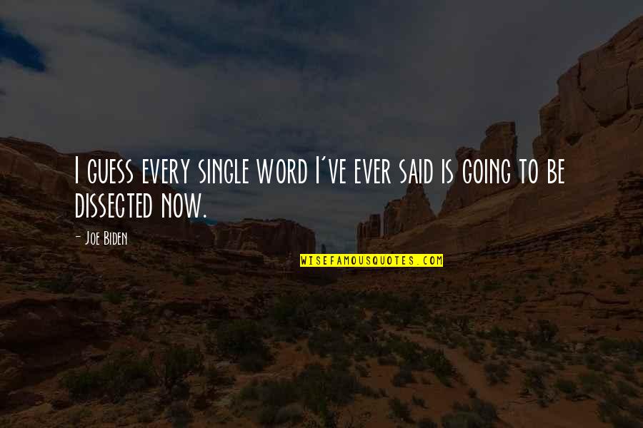 I'm Single Now Quotes By Joe Biden: I guess every single word I've ever said