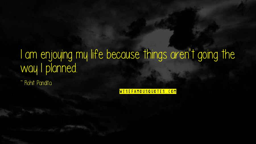 I'm Smiling Because Of You Quotes By Rohit Pandita: I am enjoying my life because things aren't