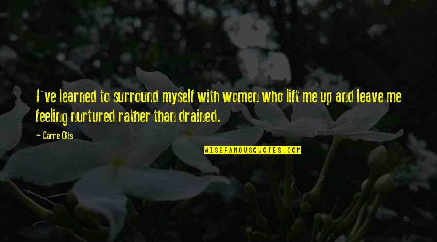 I'm So Drained Quotes By Carre Otis: I've learned to surround myself with women who