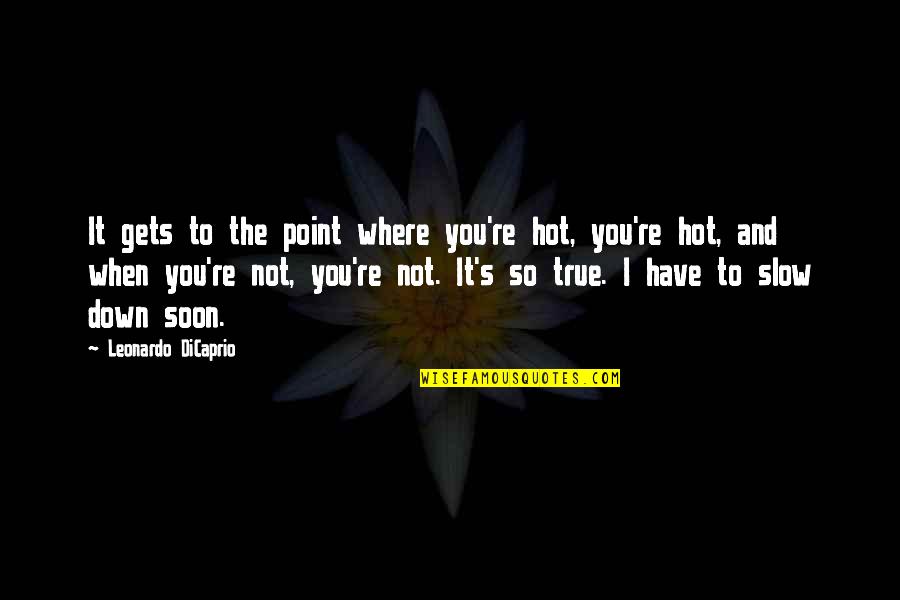 I'm So Hot Quotes By Leonardo DiCaprio: It gets to the point where you're hot,