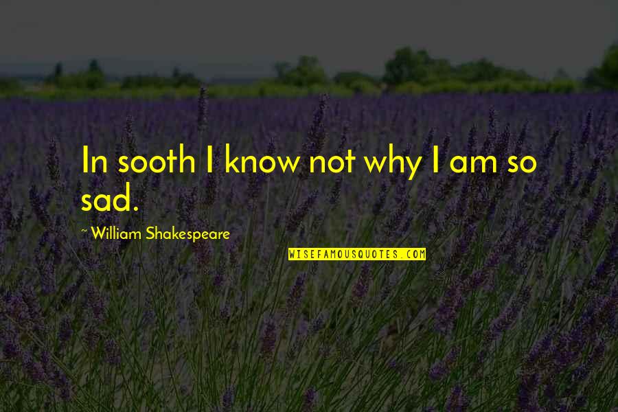 I'm So Sad Quotes By William Shakespeare: In sooth I know not why I am