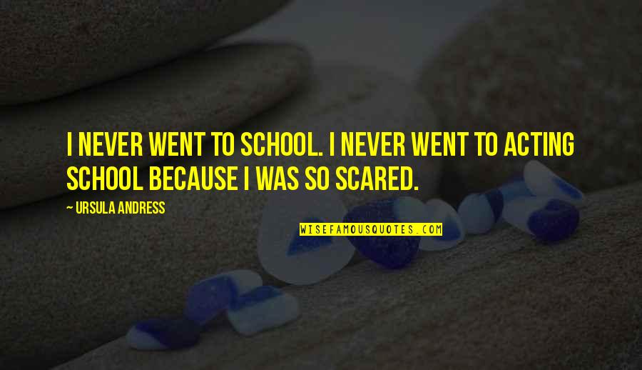 I'm So Scared Quotes By Ursula Andress: I never went to school. I never went