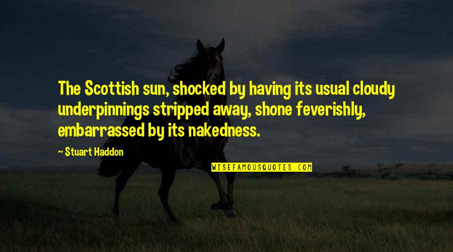 I'm So Shocked Quotes By Stuart Haddon: The Scottish sun, shocked by having its usual