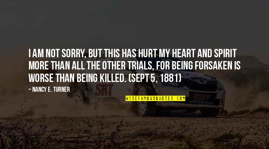 I'm Sorry Hurt You Quotes By Nancy E. Turner: I am not sorry, but this has hurt