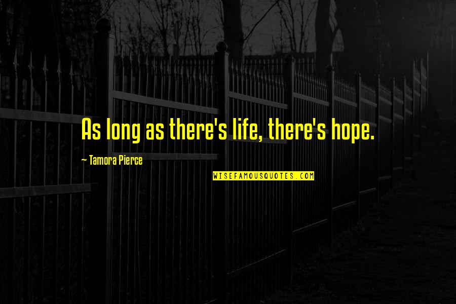 I'm Sorry Pic Quotes By Tamora Pierce: As long as there's life, there's hope.