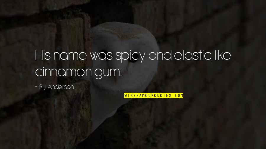 I'm Spicy Quotes By R. J. Anderson: His name was spicy and elastic, like cinnamon