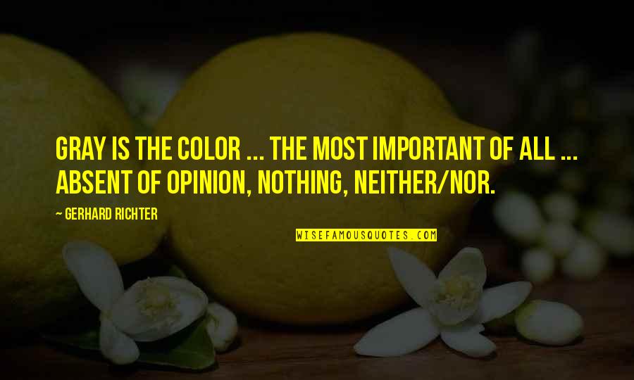 Im Stronger Than You Quotes By Gerhard Richter: Gray is the color ... the most important
