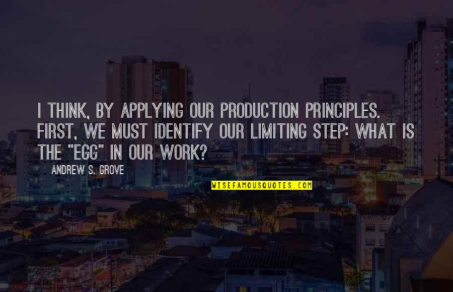 I'm Sweating Like Quotes By Andrew S. Grove: I think, by applying our production principles. First,
