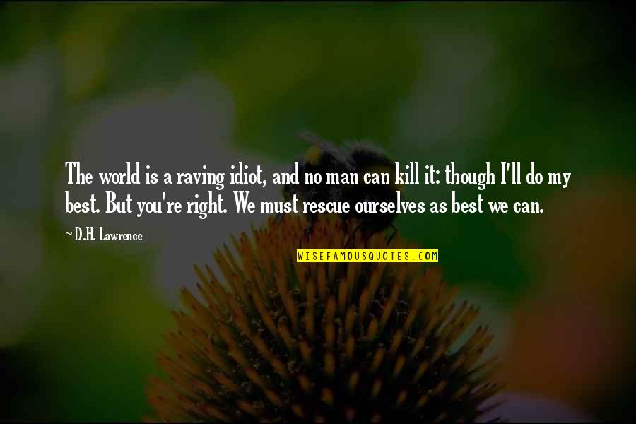 I'm The Best Man Quotes By D.H. Lawrence: The world is a raving idiot, and no