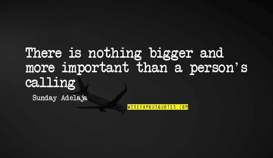I'm The Bigger Person Quotes By Sunday Adelaja: There is nothing bigger and more important than