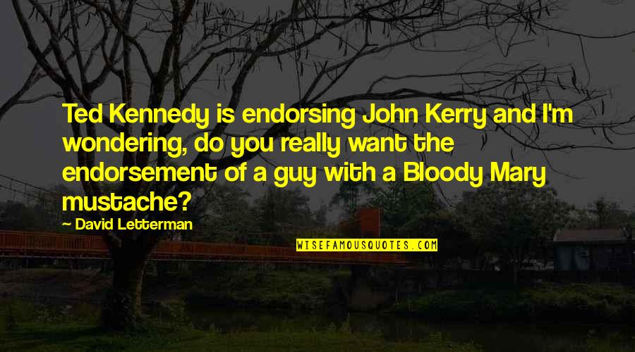 I'm The Guy Quotes By David Letterman: Ted Kennedy is endorsing John Kerry and I'm