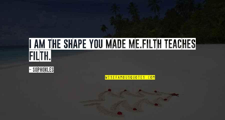 Im The Only Me Quotes By Sophokles: I am the shape you made me.Filth teaches
