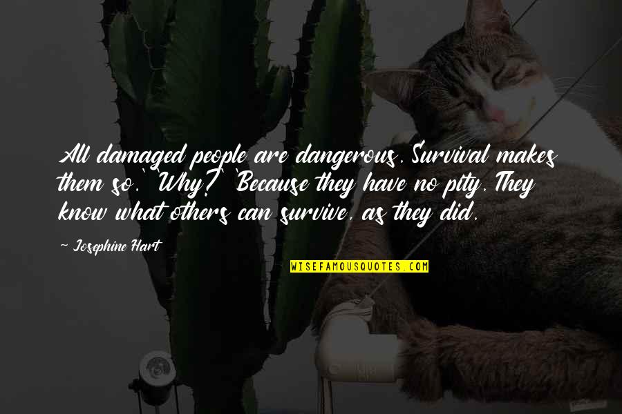 I'm Too Damaged Quotes By Josephine Hart: All damaged people are dangerous. Survival makes them