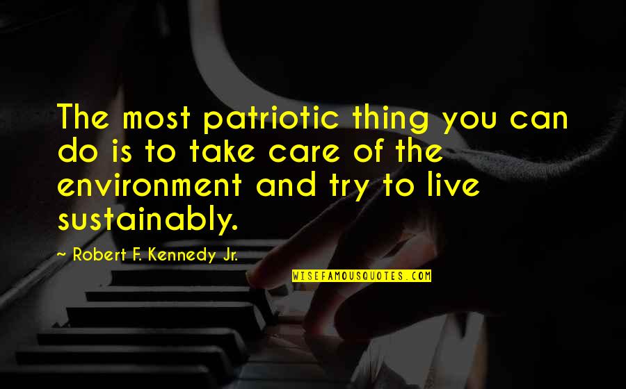 I'm Trying Not To Care Quotes By Robert F. Kennedy Jr.: The most patriotic thing you can do is