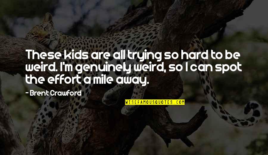 I'm Trying So Hard Quotes By Brent Crawford: These kids are all trying so hard to
