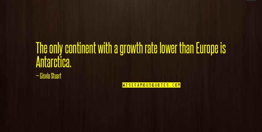 I'm Type Of Girl Quotes By Gisela Stuart: The only continent with a growth rate lower