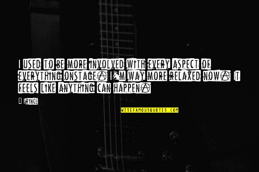 I'm Used To It Quotes By Prince: I used to be more involved with every