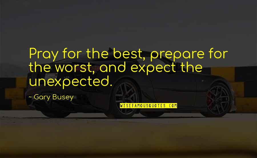 I'm With Busey Quotes By Gary Busey: Pray for the best, prepare for the worst,