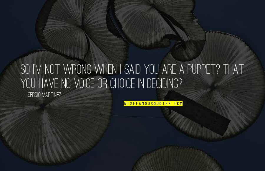 I'm Wrong Quotes By Sergio Martinez: So I'm not wrong when I said you
