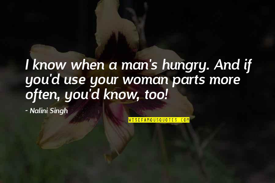 I'm Your Woman Quotes By Nalini Singh: I know when a man's hungry. And if