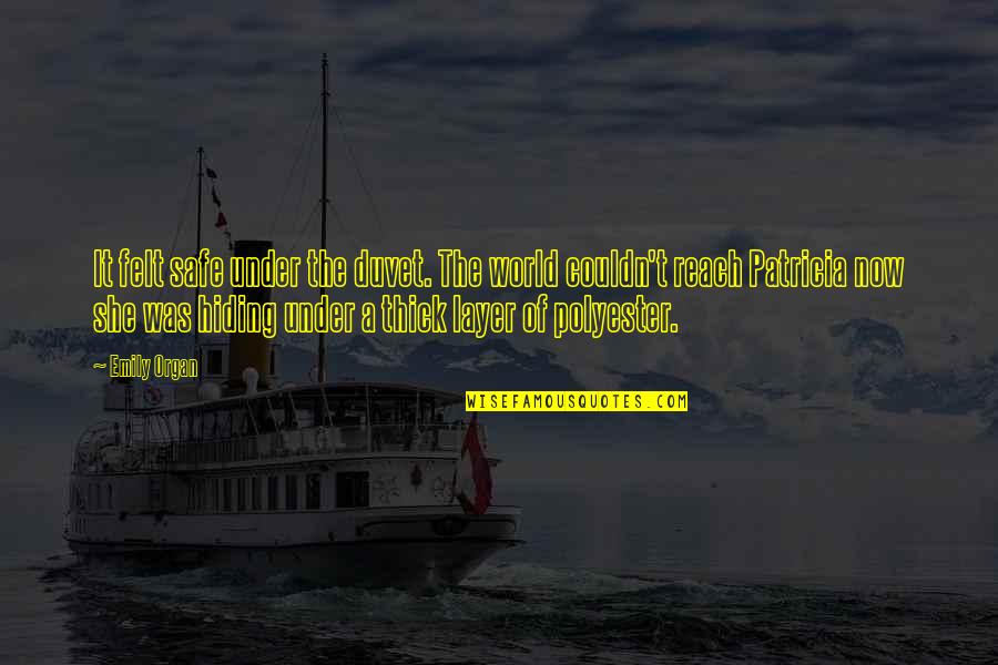 Imaduddin Hashmi Quotes By Emily Organ: It felt safe under the duvet. The world