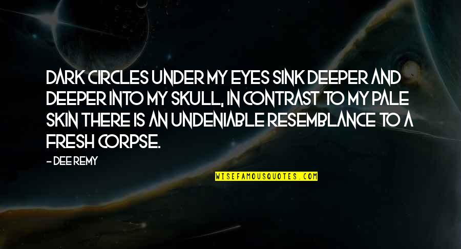 Image In Life Quotes By Dee Remy: Dark circles under my eyes sink deeper and