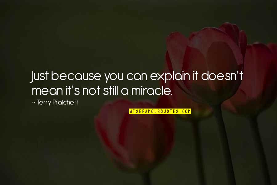 Images Cute Quotes By Terry Pratchett: Just because you can explain it doesn't mean Images Cute Quotes By Terry Pratchett: Just because you can explain it doesn't mean