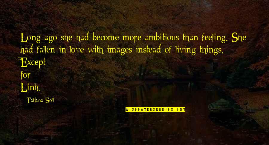 Images For Love Quotes By Tatjana Soli: Long ago she had become more ambitious than