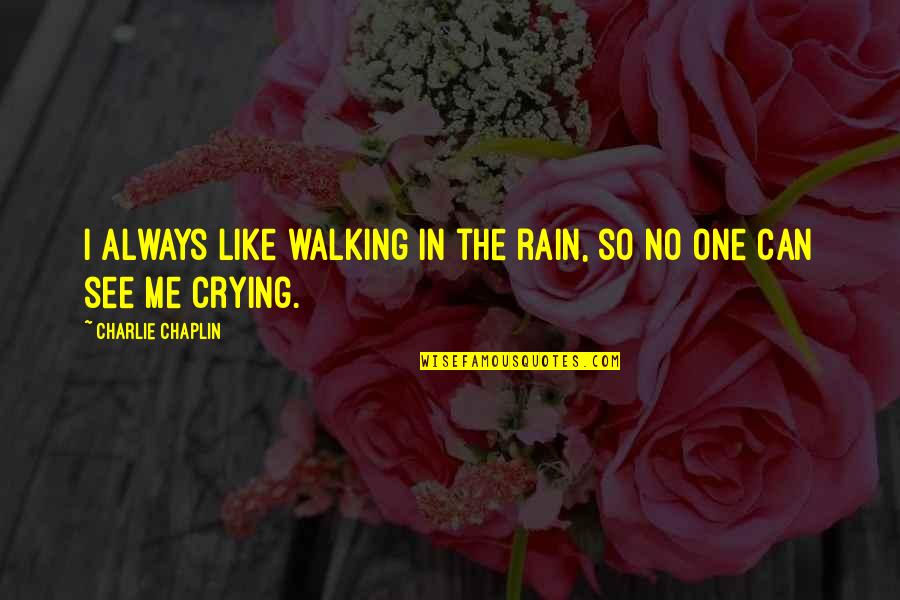 Images Of Comfort Quotes By Charlie Chaplin: I always like walking in the rain, so