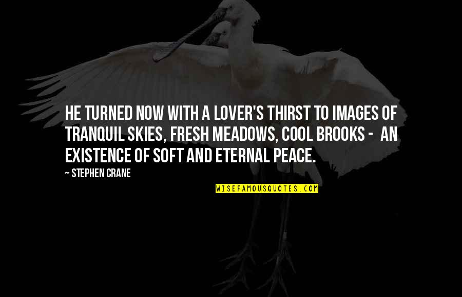 Images Of Peace And Quotes By Stephen Crane: He turned now with a lover's thirst to