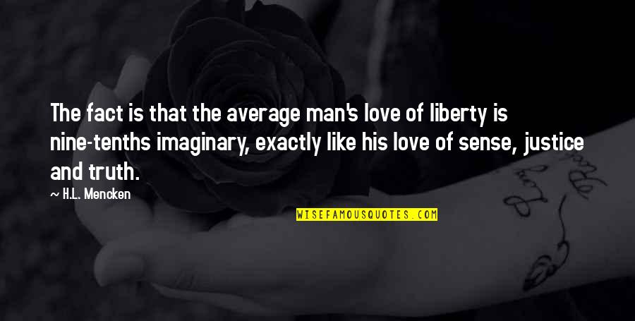 Imaginary Love Quotes By H.L. Mencken: The fact is that the average man's love