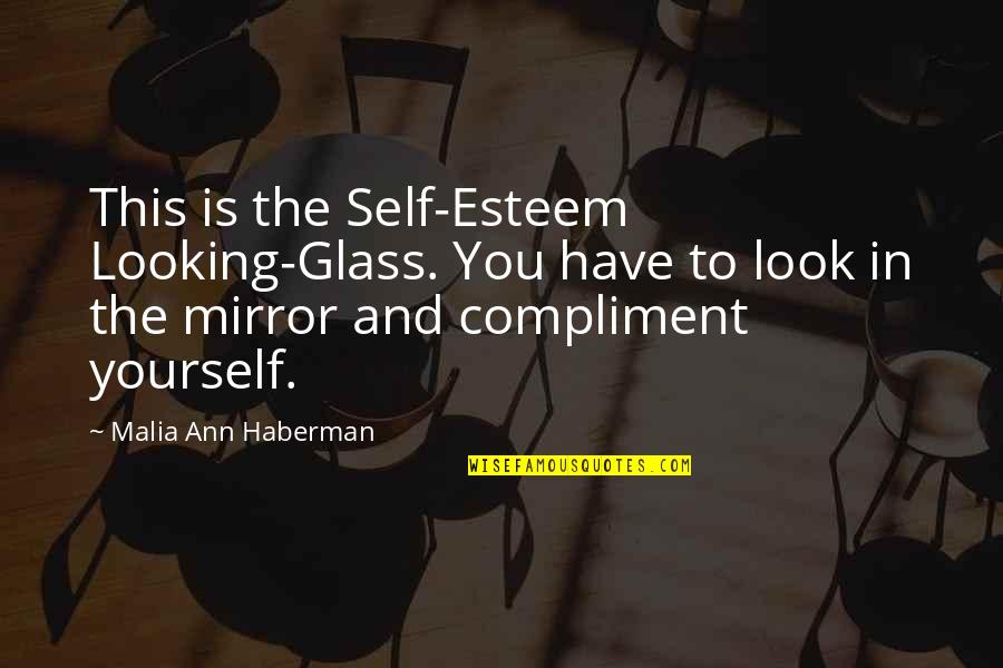 Imagination And Books Quotes By Malia Ann Haberman: This is the Self-Esteem Looking-Glass. You have to