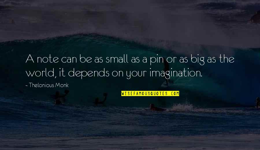 Imagination And Music Quotes By Thelonious Monk: A note can be as small as a