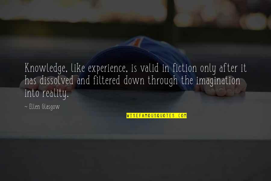Imagination And Reality Quotes By Ellen Glasgow: Knowledge, like experience, is valid in fiction only
