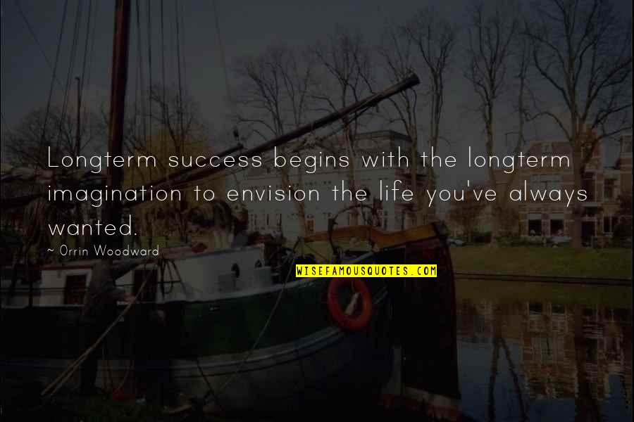 Imagination And Success Quotes By Orrin Woodward: Longterm success begins with the longterm imagination to