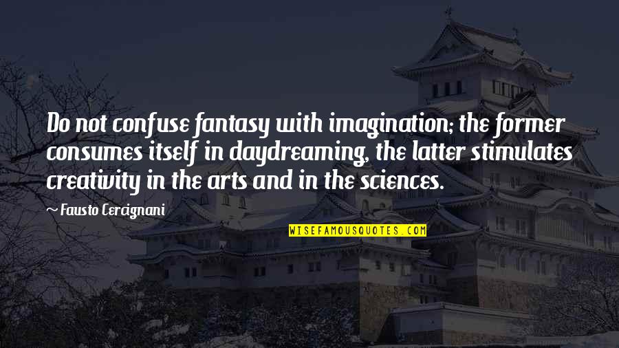 Imagination Creativity Quotes By Fausto Cercignani: Do not confuse fantasy with imagination; the former