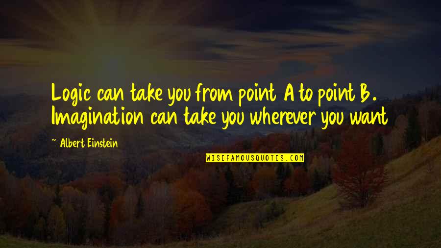 Imagination Einstein Quotes By Albert Einstein: Logic can take you from point A to