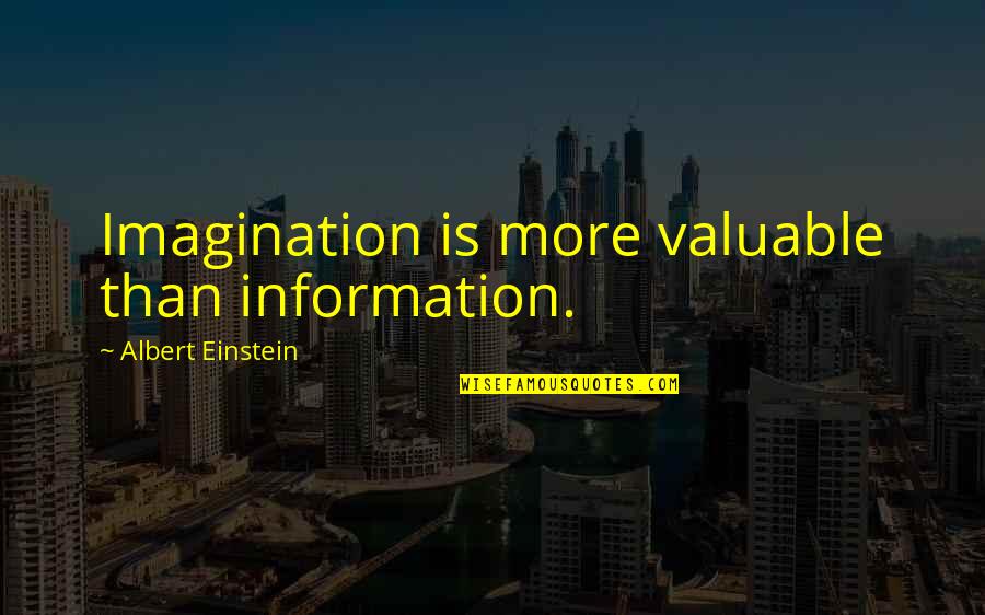 Imagination Einstein Quotes By Albert Einstein: Imagination is more valuable than information.