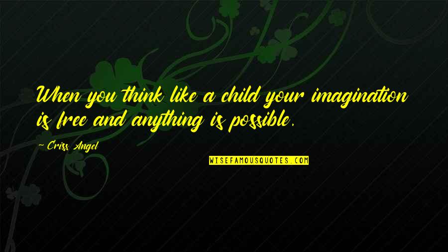 Imagination In Children Quotes By Criss Angel: When you think like a child your imagination