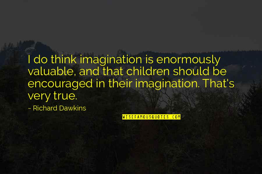 Imagination In Children Quotes By Richard Dawkins: I do think imagination is enormously valuable, and
