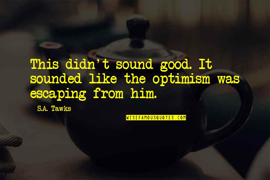 Imagination Is Good Quotes By S.A. Tawks: This didn't sound good. It sounded like the