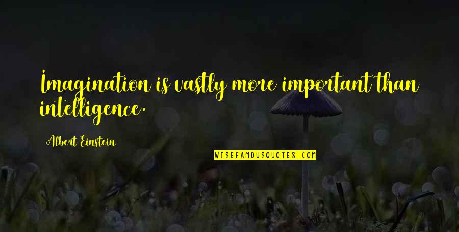 Imagination Is More Important Quotes By Albert Einstein: Imagination is vastly more important than intelligence.