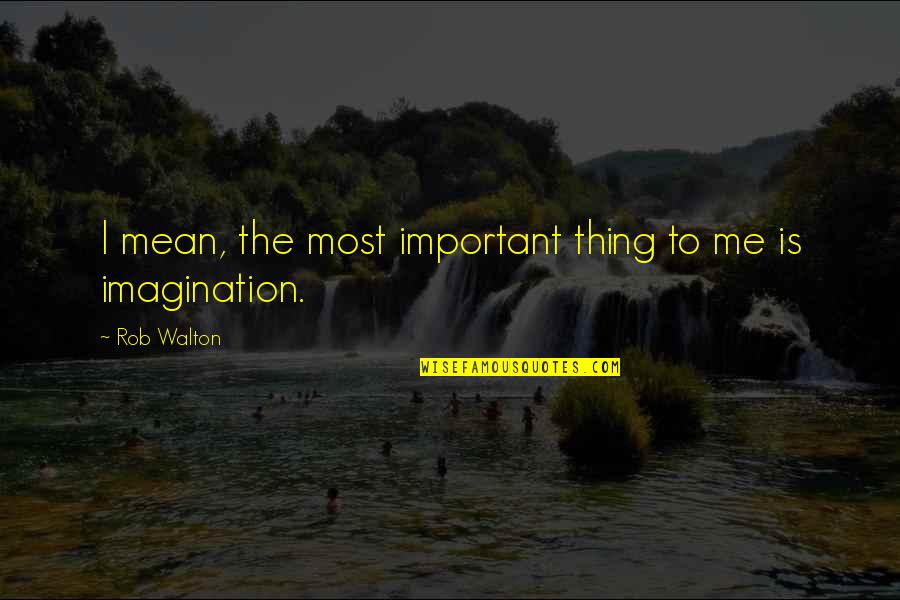 Imagination Is More Important Quotes By Rob Walton: I mean, the most important thing to me