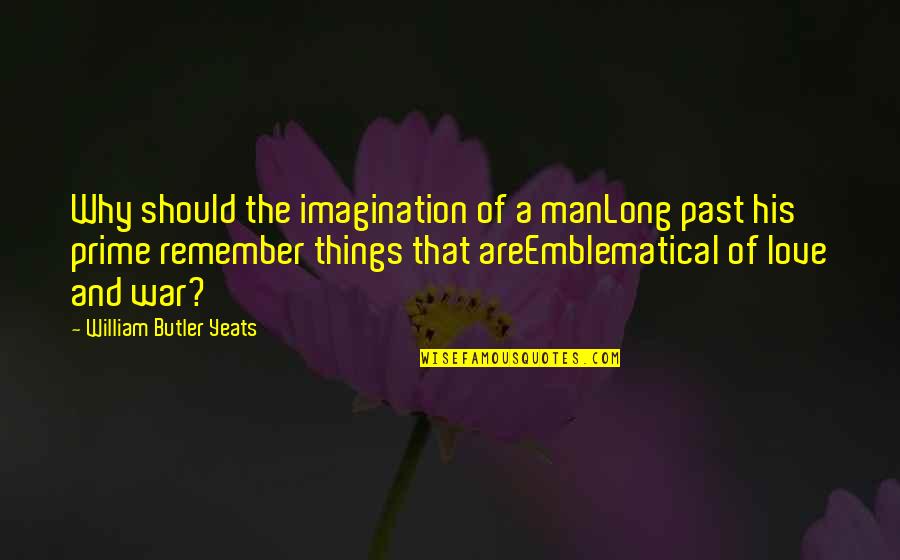 Imagination Love Quotes By William Butler Yeats: Why should the imagination of a manLong past