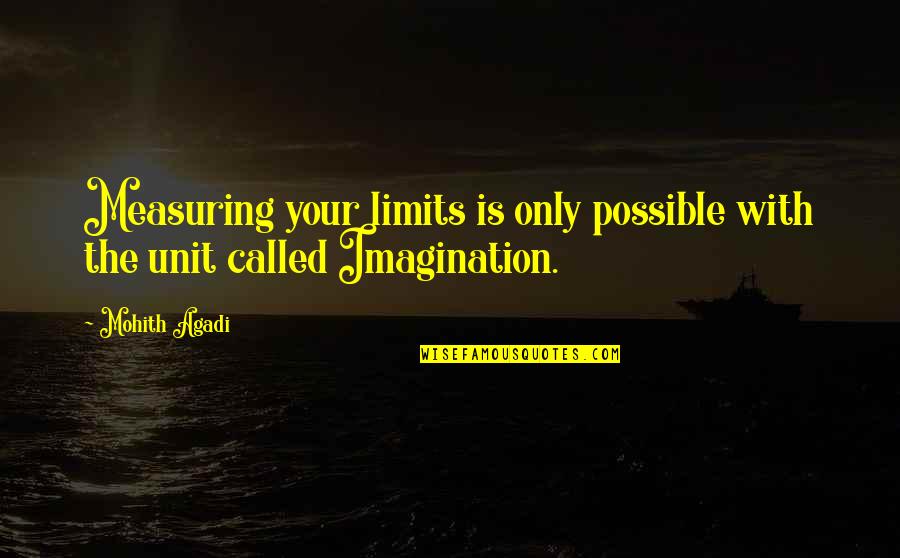 Imagination Motivational Quotes By Mohith Agadi: Measuring your limits is only possible with the