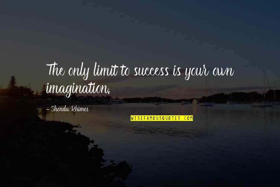 Imagination Success Quotes By Shonda Rhimes: The only limit to success is your own