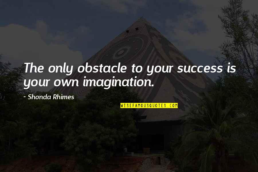 Imagination Success Quotes By Shonda Rhimes: The only obstacle to your success is your