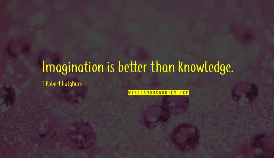 Imagination Without Knowledge Quotes By Robert Fulghum: Imagination is better than knowledge.