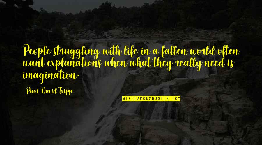 Imaginations Quotes By Paul David Tripp: People struggling with life in a fallen world