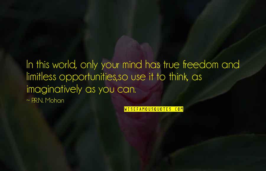Imaginatively Quotes By P.R.N. Mohan: In this world, only your mind has true